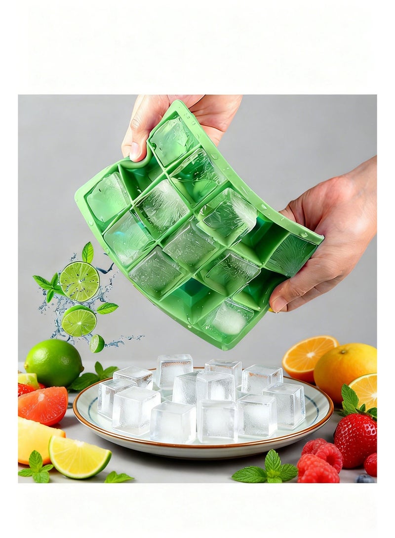 ٣ قطع قوالب ثلج سيليكون بأغطية - Image 5